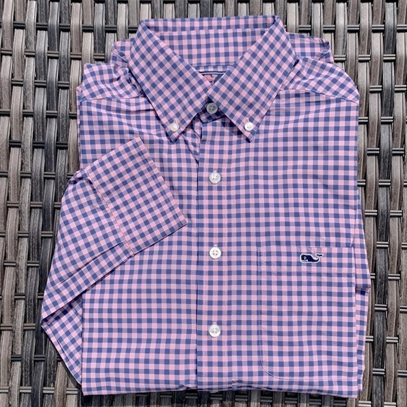 𝅺vineyard Vines Performance Bradey Gingham Slim Fit Tucker Shirt - Picture 5 of 16
